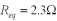  The equivalent resistance of the circuit shown if   .If   and   ,what is the resistance of R<sub>1</sub>?   A) 11  \varOmega  B) 2.9  \varOmega  C) 4.1  \varOmega  D) 5.2  \varOmega  E) 7.7  \varOmega   