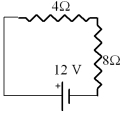  What is voltage across the 8  \varOmega resistor?   A) 4 V B) 8 V C) 12 V D) 1/4 V E) 1/8 V  