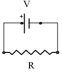 In order to double the power dissipated in the resistor R,I should   A) double the resistance R. B) double the voltage V. C) increase the voltage V by about 40%. D) decrease the resistance R by a factor of four. E) decrease the voltage V by a factor of two. 