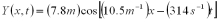 <strong>A wave travels in positive x direction at 30.0 m/s along a string in the positive x direction.The frequency of the wave is 50.0 Hz.Which of the following could the equation to describe this wave?</strong> A) B) C) D) E)None are correct.