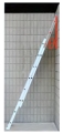 <strong>A 5.0-m long uniform ladder leans against a smooth wall and its base rests on a rough floor.The ladder has a mass of 18.0 kg and its base is a distance of 2.3 m from the wall.If the ladder is to remain in place,what frictional force must be exerted by the floor on the ladder? </strong> A)45 N B)68 N C)73 N D)94 N