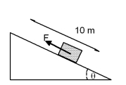  In the figure,a force F is being applied to the block with a magnitude such that it moves up along the frictionless inclined place with a constant velocity of 5 m/s.The angle in the figure is 30<sup> \circ </sup>,and the mass of the block is 50 kg.What is the normal force exerted by the inclined plane on the block (within 5% accuracy) ?   A) 50 N B) 240 N C) 425 N D) 500 N E) zero  