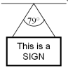  A sign (mass = 5.6 kg) is hanging from the ceiling on two threads of equal length,which make an angle of 79<sup> \circ </sup> with each other.What is the tension in each thread?   A) 35.7 N B) 37.9 N C) 40.0 N D) 42.3 N E) 47.2 N  