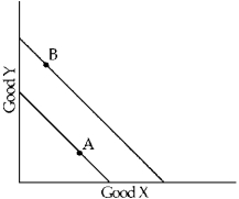 Figure 5-15    -Hal initially consumes the combination marked as A in Figure 5-15.After his income increases,Hal consumes combination B.We can conclude that Hal views A) X as an inferior good and Y as a noninferior good. B) X as a noninferior good and Y as an inferior good. C) both X and Y as noninferior goods. D) both X and Y as inferior goods.