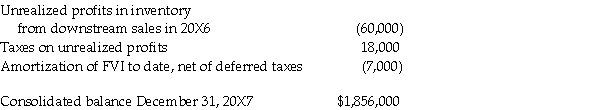 Measurement: Calculation of goodwill (in 000s)on December 31,20X5.   Consideration received: Fair value of net assets acquired:     Deferred tax liabilities are: 920,000 × 30% = 264,000 Eliminate intercompany transactions for 20X7 Intercompany transactions and balances   Recognize realized and unrealized profits   Amortize     Calculation of the balance in the consolidated retained earnings as at December 31,2007:     Calculation of the balance in the consolidated retained earnings as at December 31,2006:   Adjustments:    