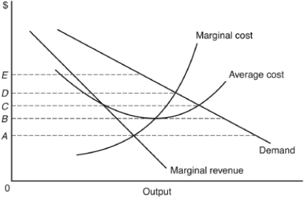 The following question are based on the following diagram for a monopolistically competitive firm:    -This short-run equilibrium price A)  is also the long-run equilibrium price. B)  is not profitable for the monopolistic competitor. C)  requires the firm to advertise to avoid continuing to lose money. D)  equals marginal cost. E)  will not be sustained because there is an incentive for entry.