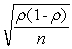 The standard error of the sampling distribution of a sample proportion is where ρ is the sample proportion.   