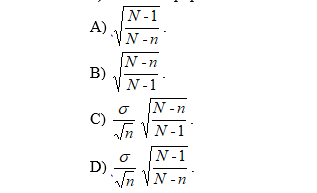The finite population correction factor is