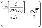 Consider the following equation: C = S × N   - PV(K) × N   In this equation,the term S represents A)  the current price of the stock. B)  the stock price at expiration. C)  the annual volatility of the stock. D)  the strike price for the option.