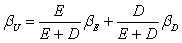 Consider the following equation:   The term   In the equation is A)  the required return on the firm's equity. B)  the same as the beta of the firm's assets. C)  equal to zero if the firm's debt is riskless. D)  the proportion of the firm financed with equity.