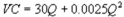 Suppose Kate's Great Crete (KGC) has annual variable costs of   and marginal costs of   ,where Q is the number of cubic yards of concrete it produces per year.In addition,it has an avoidable fixed cost of $50,000 per year.KGC's demand function is   What is KGC's total cost function? A)    B)    C)    D)   