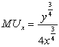 Suppose the consumer's utility function is given by U(x,y)  = x<sup>1/4</sup>y<sup>3/4</sup> where     The equation for this consumer's demand curve for   is A)    B)    C)    D)    