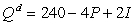 Consider a market with   and   .Suppose that initially income is I = 60,and that income then increases to I = 80.What is the increase in consumer surplus from this increase in income? A)  1300 B)  1368 C)  1421 D)  1472 