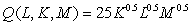 The production function   exhibits A)  decreasing returns to scale. B)  constant returns to scale. C)  increasing returns to scale. D)  either decreasing or constant returns to scale, but more information is needed to determine which one. 