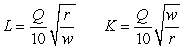 Suppose for a particular production function,the cost-minimizing levels of labor and capital are   If   and   ,what is the equation for long-run total cost? A)    B)    C)    D)    