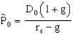 The common stock valuation model, as shown below, gives no consideration to expected capital gains.  