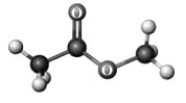 Examine the following ball-and-stick model. Atoms other than carbon and hydrogen are indicated by the element symbol.   Which of the following will react with the substance? A)  water B)  ammonia C)  an alcohol D)  All of these will react with this compound.