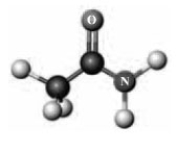 Examine the following ball-and-stick model. Atoms other than carbon and hydrogen are indicated by the element symbol.   Which of the following will react with the substance? A)  water B)  ammonia C)  an alcohol D)  All of these will react with this compound.