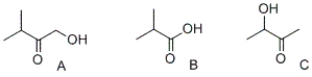 Which of the following compounds contain a carboxylic acid functional group?   A)  A and B only B)  A and C only C)  C only D)  B only