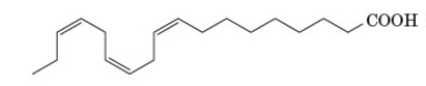 Examine the following structure.   Which of the following correctly characterizes this structure? A)  trans isomer B)  saturated fatty acid C)  designated as 18:3 D)  high melting point E)  none of the above