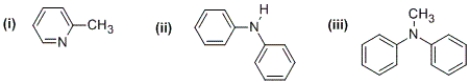 Which of the following compounds is a secondary aromatic amine?   A)  (i)  only B)  (ii)  only C)  (iii)  only D)  (i)  and (ii)  only