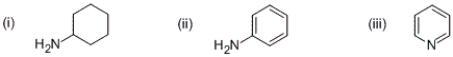 <strong>Which of the following will be the strongest base? </strong> A) (i) B) (ii) C) (iii) D) none of these compounds are basic