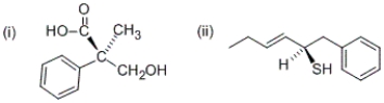 <strong>What are the R/S configurations at the following stereocenters? </strong> A) (i) R (ii) R B) (i) R (ii) S C) (i) S (ii) R D) (i) S (ii) S