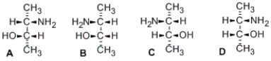 <strong>Which of the following pairs of stereoisomers are related as enantiomers? </strong> A) A and B; C and D B) A and C; B and D C) A and D; B and C D) none of them