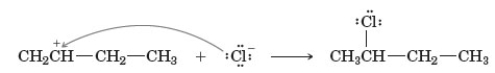 Examine the following reaction;   This reaction occurs in which step of the hydrohalogenation reaction mechanism? A)  1 B)  2 C)  3
