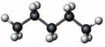 Consider the following ball and stick model.   Which of the following is another way of showing this same structure? A)  C<sub>5</sub>H<sub>10</sub> B)  CH<sub>3</sub>CH<sub>2</sub>CH<sub>2</sub>CH<sub>2</sub>CH<sub>3</sub> C)    D)  All are equivalent representations.