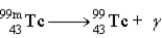 Examine the following figure.   -An isotope of technetium used in nuclear medicine undergoes the following reaction. Which line represents this type of radiation ?   A)  A B)  B C)  C