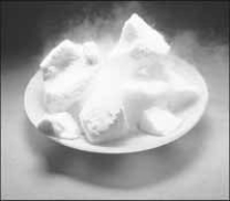 Consider the following phase diagram of water. The temperature and pressure scales are greatly reduced (and are non-linear)    -The substance shown in the image is dry ice (solid CO<sub>2</sub>)  which is composed of molecules in the crystal lattice.   What type of intermolecular force holds the molecules together in the crystal? A)  London dispersion forces B)  dipole-dipole interactions C)  hydrogen bonding D)  More than one of the above may be present.