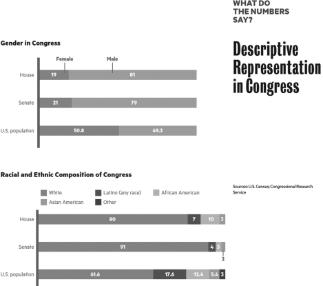   Discuss in intricate detail diversity when it comes to representation in Congress in the modern era.