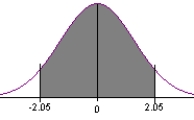 Find the area under the standard normal distribution curve between z = -2.05 and z = 2.05.   A)  0.4938 B)  0.4798 C)  0.9596 D)  0.9876