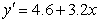 The equation of a regression line is   . What is the intercept of this line? A)  -4.6 B)  3.2 C)  4.6 D)  0