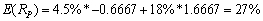 b,Weight in stock Y,   ,weight in risk-free asset = 1 - 1.6667 = -0.6667 Portfolio expected return,  