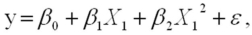 In the quadratic regression model   the β<sub>2</sub> term represents the: A) Rate of curvature of the parabola. B) Value of Y when X is zero. C) Shift parameter of the parabola. D) Y-intercept of the parabola.