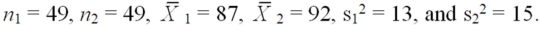 Find a 99 percent confidence interval for the difference between means,given that   (Assume unequal variances. ) 