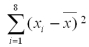 In a study of the factors that affect success in economics,data were collected for 8 business students.Scores on a calculus placement test are given with economics final exam scores.The data are below:   It can be shown that for these data:   = 17.75,   = 70.38,   = 237.50,   = 545.875,   = 140.75 Calculate the sample correlation coefficient. A) 0.15 B) 0.11 C) 0.39 D) -0.39 E) -0.11