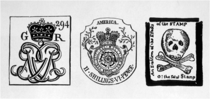 <strong> In the image,the stamp on the far right reflects whose view of the Stamp Act?</strong> A) British Parliament B) American colonists C) African slaves D) Indian tribes