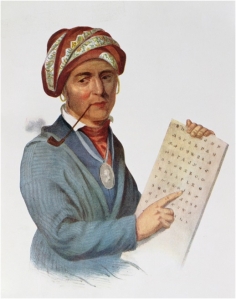   -In the early nineteenth century,an American viewing the image of Sequoya pointing to the object in his hand would consider Sequoya __________. A)  ignorant B)  patriotic C)  barbaric D)  civilized