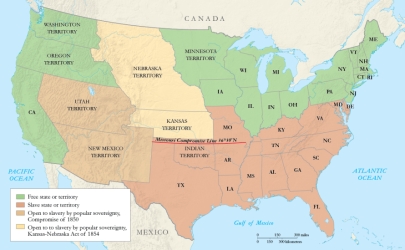   -Which of the following statements best reflects the Southern view of the political implications of the balance between free and slaves states shown in the map? A)   It is desirable for the peace and harmony of the Union that all existing controversies between the states, arising out of the institution of slavery, be settled amicably. . . .  B)   . . . the manufacturing progress of the North is such, that in a few years she may absorb the whole of the southern staple. . . .  C)   It is an inevitable law of political economy, that slavery must cease where trade is free and the population of freemen becomes more dense.  D)   A single section, governed by the will of a numerical majority, now controls the government and its entire powers. 
