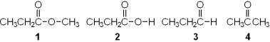 Which of the following is an carboxylic ester?   A) 1 B) 2 C) 3 D) 4