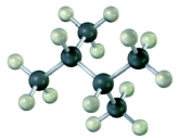 Consider the following molecular model.   The condensed structural formula would be  