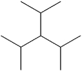 What is the IUPAC name of the following compound?   A) 2,4-dimethyl-3-isopropyl-pentane B) 3-isopropyl-1,5-dimethylpentane C) 3-isopropyl-2,4-dimethylpentane D) triisopropylmethane