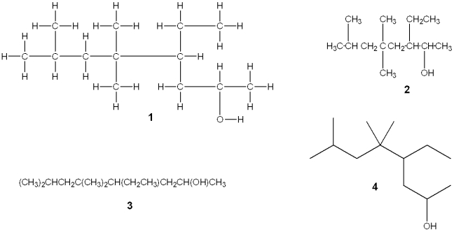 Which of the following structures is different from the other three?   A) 1 B) 2 C) 3 D) 4