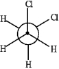 The Newman projection of the gauche conformation of 1,2-dichloroethane is shown below.  