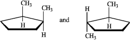 The following structures represent, from left to right, a cis and a trans isomer.  