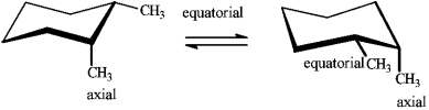 In the following conversion, the conformations are of equal stability.  