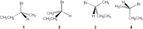 Which of the following structures is different from the other three?   A) 1 B) 2 C) 3 D) 4